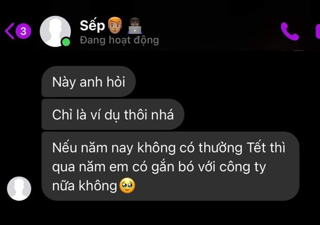 Thôi mà anh cuối năm rồi, ví dụ gì khốn nạn vậy